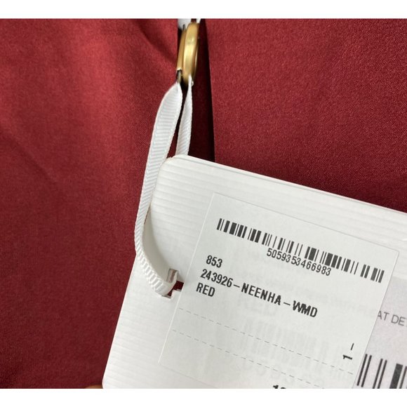 NWT Ted Baker London Neenha Long Sleeve Satin Midi Wrap Dress Red 1 - Picture 11 of 12